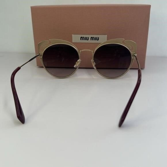 New Authentic Miu Miu MU 57TS HB5GR0* 3N Metal Women Noir sunglasses - Picture 4 of 17